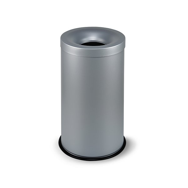 Gettacarte autoestinguente in metallo grigio capacità 30 litri - 2