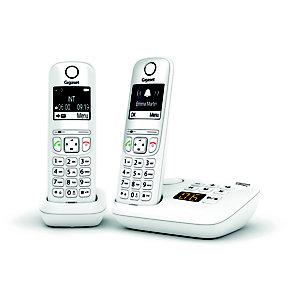 Gigaset Téléphone sans fil AS690A Duo avec répondeur - Blanc