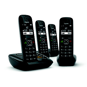 Gigaset Téléphone sans fil AS690A Quattro avec répondeur - Noir