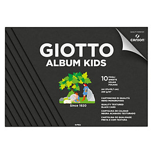 GIOTTO Album Kids cartoncino cartoncino nero 5+ - A4 - 220gr - 10 fogli