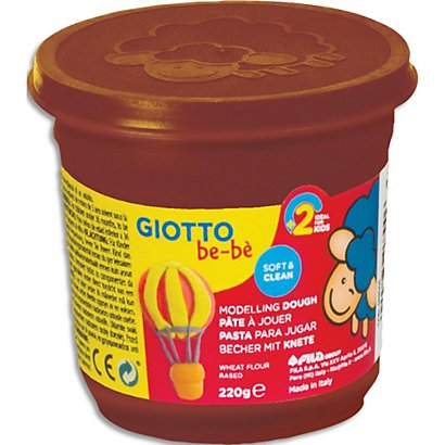 GIOTTO BE-BE Pot de 220 grammes de pâte à jouer couleur marron, livré par lot de 8