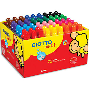 GIOTTO BE-BE Schoolpack de 72 crayons de couleur maxi bois, mine large 7 mm