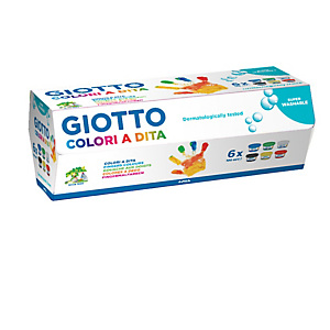 GIOTTO Colori a dita - 100ml - colori assortiti - Giotto - box da 6 barattoli GIOTTO Colori a dita - 100ml - colori assortiti - Giotto - box da 6 barattoli