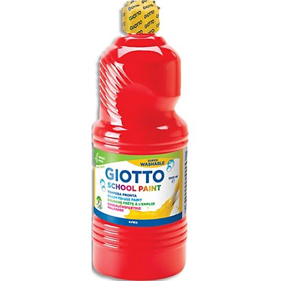 GIOTTO Flacon d'1 litre de gouache liquide de couleur rouge ultra lavable