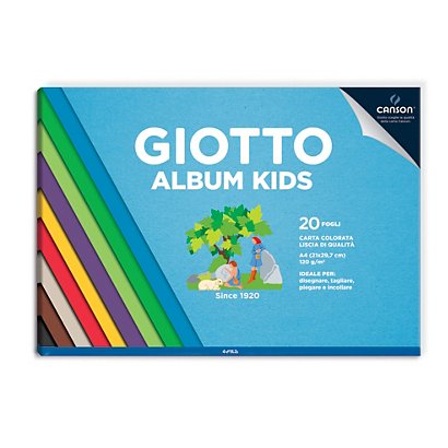 GIOTTO Kids Album carta colorata, A4, 20 fogli 120 g/m²