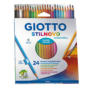 GIOTTO Pastelli colorati Stilnovo Acquarell - mina 3,3 mm - Giotto - astuccio 24 pezzi GIOTTO Pastelli colorati Stilnovo Acquarell - mina 3,3 mm - Giotto - astuccio 24 pezzi