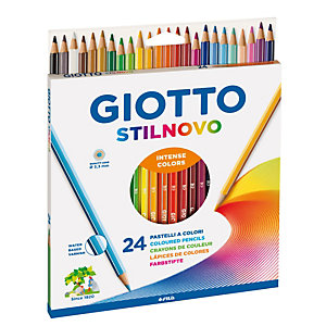 GIOTTO Pastelli colorati Stilnovo - diametro mina 3,3 mm - colori assortiti  - astuccio 24 pezzi