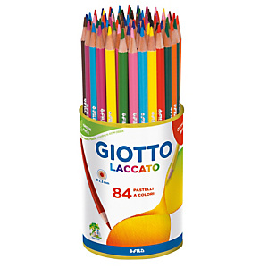 GIOTTO Pastelli - laccato - diametro mina 3,80 mm - colori assortiti - barattolo 84 pezzi GIOTTO Pastelli - laccato - diametro mina 3,80 mm - colori assortiti - barattolo 84 pezzi