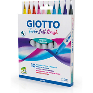 GIOTTO Pennarelli con punta pennello Turbo Soft Brush, Colori Assortiti Pastello (confezione 10 pezzi) GIOTTO Pennarelli con punta pennello Turbo Soft Brush, Colori Assortiti Pastello (confezione 10 pezzi)