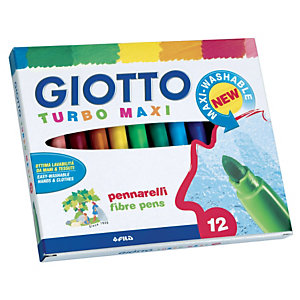 GIOTTO Pennarelli Turbo Maxi, Colori Assortiti (confezione 12 pezzi)