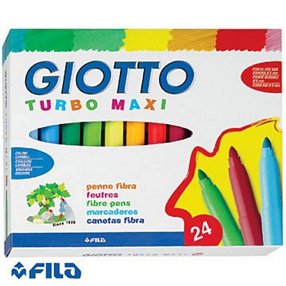 GIOTTO Pennarelli Turbo Maxi, Colori Assortiti (confezione 24 pezzi) -  Pennarelli