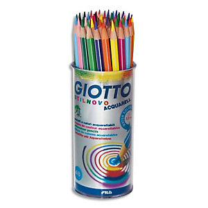 GIOTTO Pot de 48 crayons de couleur Stilnovo Aquarel 12 couleurs assorties