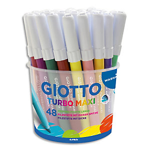 GIOTTO Pot de 48 feutres pointe large Turbo maxi de couleurs assorties