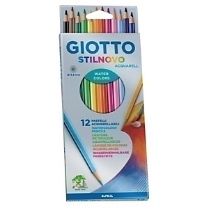 GIOTTO Stilnovo Acquarellapices Lápices de colores, acuarelables, hexagonales, estuche de 12, colores surtidos