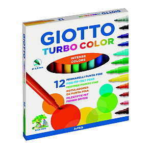 GIOTTO Turbo Color Rotulador de punta de fibra, punta fina, 2,8 mm, colores surtidos
