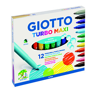 GIOTTO Turbo Maxi Rotulador de punta de fibra, punta gruesa, 5 mm, colores surtidos