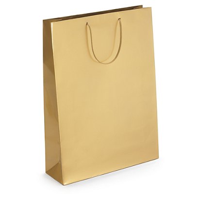 Gold gloss laminated custom printed bags - 320x440x100mm - 1 colour, 1 side