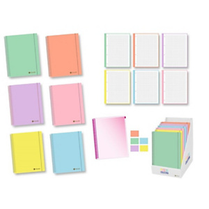 GOLDEN Soft Pastel Gomas de cierre Cuaderno, A4, cuadriculado, microperforado, 120 hojas, espiral de plástico indeformable, cubierta de cartón forrada, colores surtidos pastel GOLDEN Soft Pastel Gomas de cierre Cuaderno, A4, cuadriculado, microperforado, 120 hojas, espiral de plástico indeformable, cubierta de cartón forrada, colores surtidos pastel