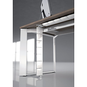 Goulotte Flap organisateur de câbles de bureau - Verticale Alu Goulotte Flap organisateur de câbles de bureau - Verticale Alu