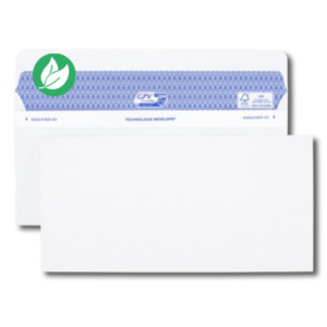 GPV Enveloppe blanche 112 x 225 mm 90g sans fenêtre - Secure autocollante - Lot de 100