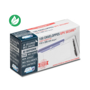 GPV Enveloppe blanche 112 x 225 mm 90g sans fenêtre - Secure autocollante - Lot de 100 GPV Enveloppe blanche 112 x 225 mm 90g sans fenêtre - Secure autocollante - Lot de 100