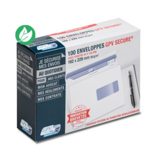 GPV Enveloppe blanche C5 162 x 229 mm 90g fenêtre 45 x 100 mm - Secure autocollant sans bande - Lot de 100 GPV Enveloppe blanche C5 162 x 229 mm 90g fenêtre 45 x 100 mm - Secure autocollant sans bande - Lot de 100