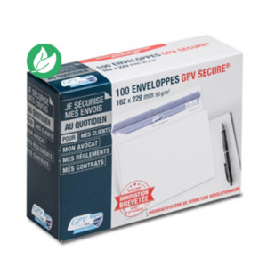 GPV Enveloppe blanche C5 162 x 229 mm 90g sans fenêtre - Secure autocollante - Lot de 100 GPV Enveloppe blanche C5 162 x 229 mm 90g sans fenêtre - Secure autocollante - Lot de 100