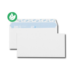 GPV Enveloppe blanche DL 110 x 220 mm 90g sans fenêtre - autocollante bande protectrice - Lot de 50
