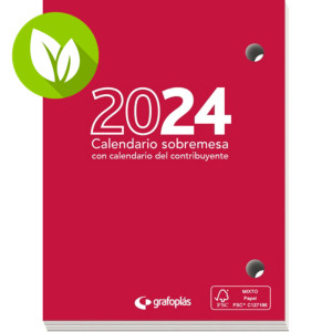 GRAFOPLAS Bloque calendario 2024, 83 x 110 mm, castellano