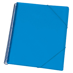 GRAFOPLAS Carpeta de fundas de espiral A4, 50 fundas rugosas, azul