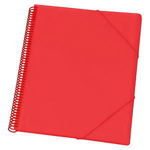 GRAFOPLAS Carpeta de fundas de espiral A4, 50 fundas rugosas, rojo translúcido GRAFOPLAS Carpeta de fundas de espiral A4, 50 fundas rugosas, rojo translúcido