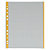GRAFOPLAS Funda perforada, A4, polipropileno de 80 micras, 11 orificios, lisa, transparente con borde amarillo - 1