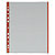 GRAFOPLAS Funda perforada, A4, polipropileno de 80 micras, 11 orificios, lisa, transparente con borde rojo - 1