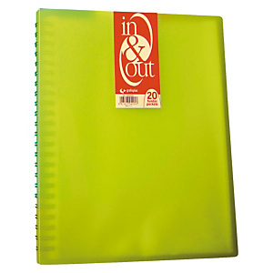 GRAFOPLAS In & Out Carpeta de fundas extraíbles de espiral A4, 40 fundas rugosas, verde translúcido GRAFOPLAS In & Out Carpeta de fundas extraíbles de espiral A4, 40 fundas rugosas, verde translúcido