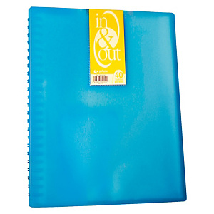 GRAFOPLAS In & Out Carpeta de fundas extraíbles de espiral A4, 50 fundas rugosas, azul translúcido GRAFOPLAS In & Out Carpeta de fundas extraíbles de espiral A4, 50 fundas rugosas, azul translúcido