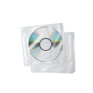 Grafoplas Sobre Funda para CD / DVD / Blu-rays, polipropileno, transparente, con 2 taladros para archivar