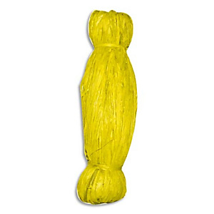 GRAINE CREATIVE Bobine de 50g de raphia végétal coloris Jaune, longueur non standardisée de 1 à 1,20m