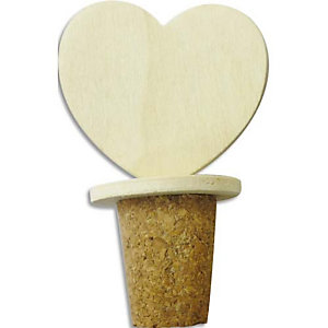 GRAINE CREATIVE Bouchon cœur en bois à décorer, 5 x 3 x 8 cm