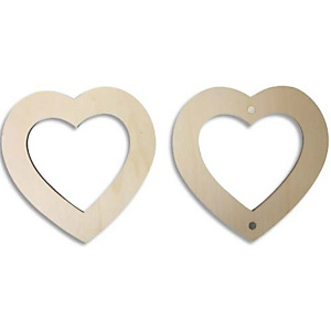 GRAINE CREATIVE Lot de 6 cadres photo magnétiques en bois à décorer, forme cœurs, format 120mm GRAINE CREATIVE Lot de 6 cadres photo magnétiques en bois à décorer, forme cœurs, format 120mm