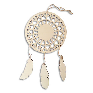 GRAINE CREATIVE Suspension attrappe rêve plumes en bois à décorer: peinture, collage, mosaique, gluepatch GRAINE CREATIVE Suspension attrappe rêve plumes en bois à décorer: peinture, collage, mosaique, gluepatch