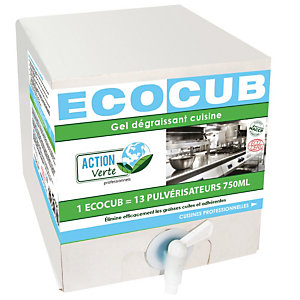 Dégraissant cuisine écologique HACCP en gel Action Verte Ecocub 10 L