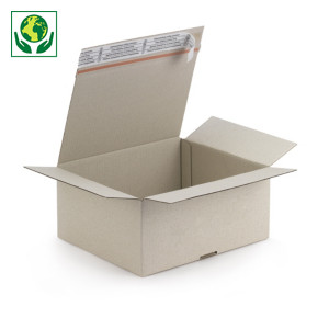 Graspapier-Kartons mit Automatikboden und Haftklebeverschluss