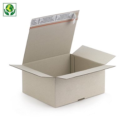 Graspapier-Kartons mit Automatikboden und Haftklebeverschluss - 1