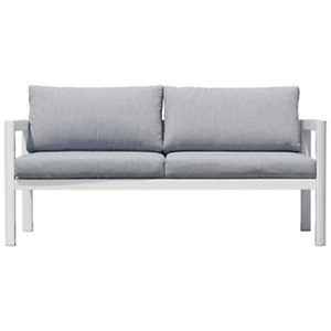 GREENWOOD Divanetto con cuscini grigi Marsiglia, Struttura in alluminio Bianco, 155 x 75 x 60 cm GREENWOOD Divanetto con cuscini grigi Marsiglia, Struttura in alluminio Bianco, 155 x 75 x 60 cm