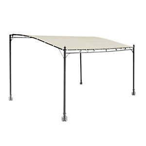 GREENWOOD Pergola a parete Kansas, 3 x 4 m, Struttura in ferro epoxy, Copertura Poliestere Sabbia GREENWOOD Pergola a parete Kansas, 3 x 4 m, Struttura in ferro epoxy, Copertura Poliestere Sabbia