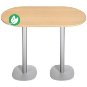 Guéridon Caféteria NewLine L.120 x P.70 x H.110 cm - Plateau Hêtre - Pied Aluminium Guéridon Caféteria NewLine L.120 x P.70 x H.110 cm - Plateau Hêtre - Pied Aluminium