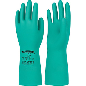 Guanti in nitrile interamente rivestito, Taglia 8, Verde (confezione 12 paia) Guanti in nitrile interamente rivestito, Taglia 8, Verde (confezione 12 paia)