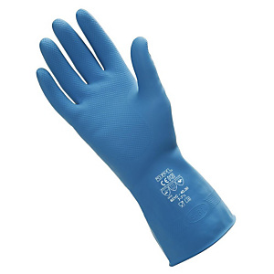 Guanto in lattice di gomma naturale Felpato, Taglia S (6-6,5), Blu (confezione 10 pezzi) Guanto in lattice di gomma naturale Felpato, Taglia S (6-6,5), Blu (confezione 10 pezzi)