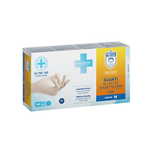 Guanto monouso in lattice senza polvere Dr. Protec Febi, Taglia M (7/7½), Naturale (confezione 100 pezzi) Guanto monouso in lattice senza polvere Dr. Protec Febi, Taglia M (7/7½), Naturale (confezione 100 pezzi)