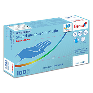 Guanto mounouso Sensinitryl in nitrile senza polvere, Taglia XL (9/9½), Azzurro Guanto mounouso Sensinitryl in nitrile senza polvere, Taglia XL (9/9½), Azzurro